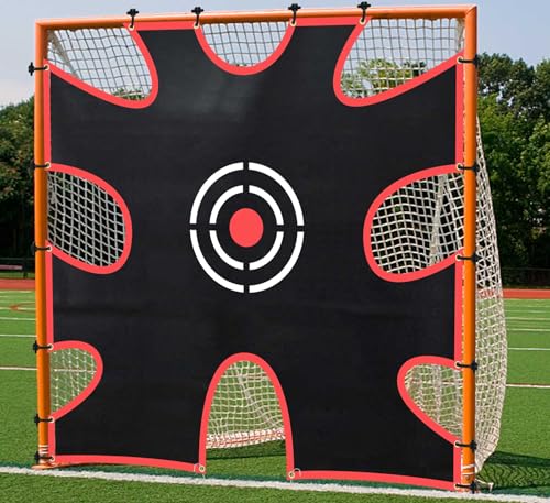 Doubleriver Lacrosse Goal Target Lacrosse Target for Goal 6x6FT Lacrosse Goal Shooting Target with 9-Pocket Practice Accuracy Circle