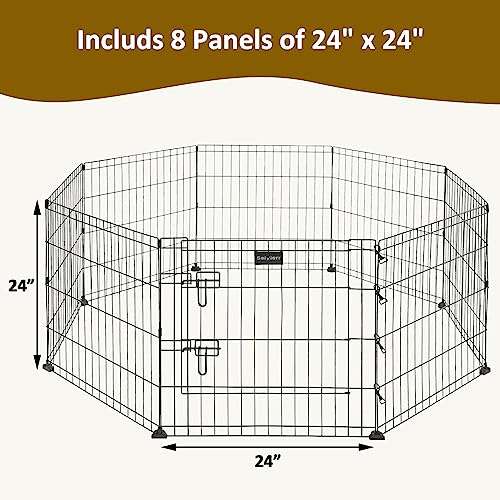 Seiyierr Dog Playpen, Portable Pet Play Pen Foldable Carrying Case, Puppy Pens Outsid for Small Cat Indoor/Outdoor, Removable Mesh Shade Cover