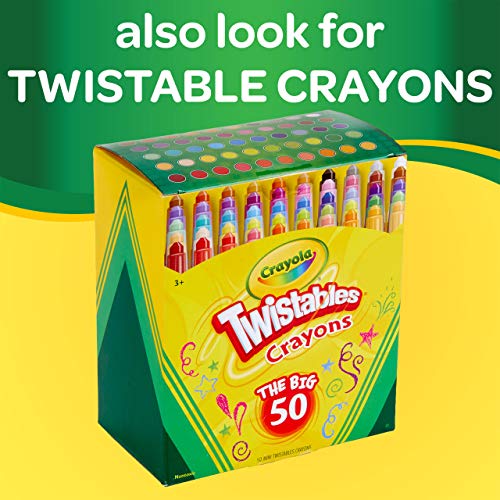 Crayola Twistables Colored Pencil Set (50ct), No Sharpen Colored Pencils For Kids, Kids Art Supplies for Back to School, 4+ [Amazon Exclusive]