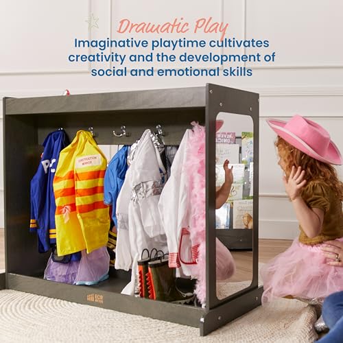 ECR4Kids Streamline Dress-Up Island, Costume Organizer, Grey Wash