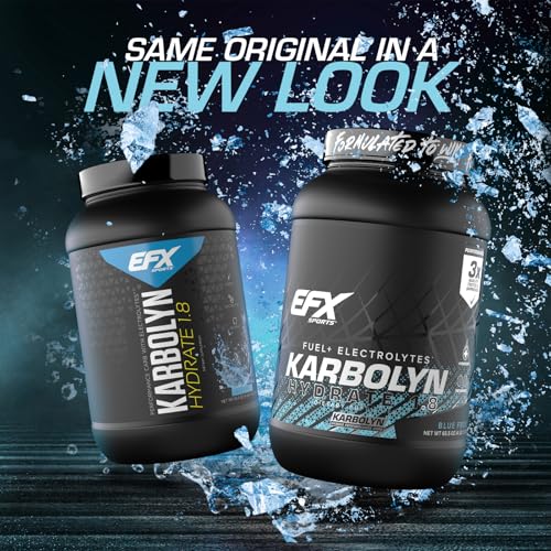 EFX Sports Karbolyn Hydrate | Carbohydrate Powder + Electrolytes | Sugar Free Sports Drink Mix | Fuel & Hydration | Stimulant Free | 66 Servings (Blue Frost)
