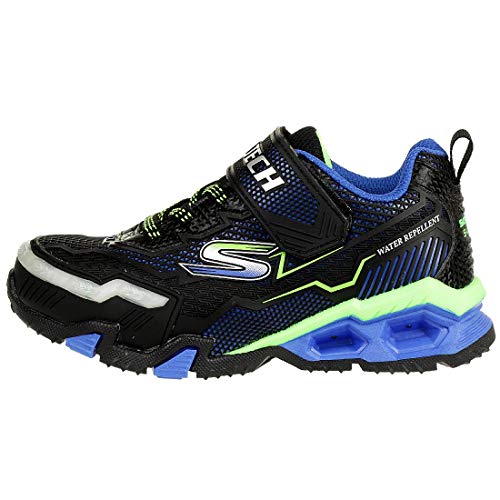 Skechers Boy's Hydro Lights Sneaker, Charcoal/Orange, 3 Little Kid