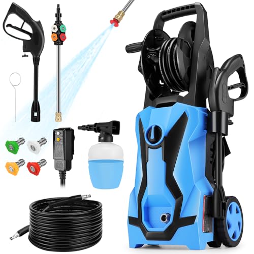 Power Washer Homdox HD 4000 Pressure Washer 1700W Electric Power Washer High Pressure Cleaner Machine with 4 Nozzles Foam Cannon,Best for Cleaning Homes, Cars, Driveways