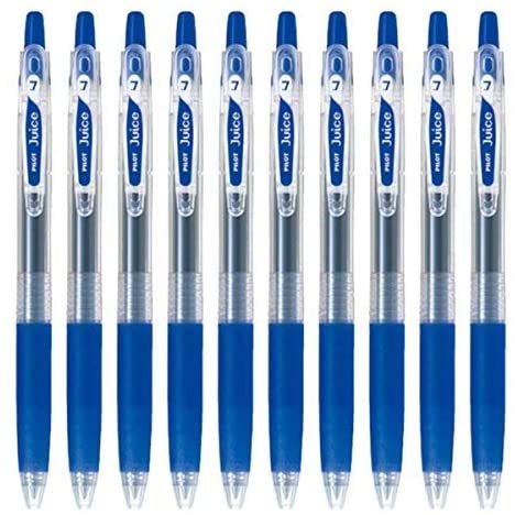 Pilot Juice 07 Retractable Gel Ink Pen (LJU-10F), Fine Point, 0.7mm, Blue Ink, Set of 10