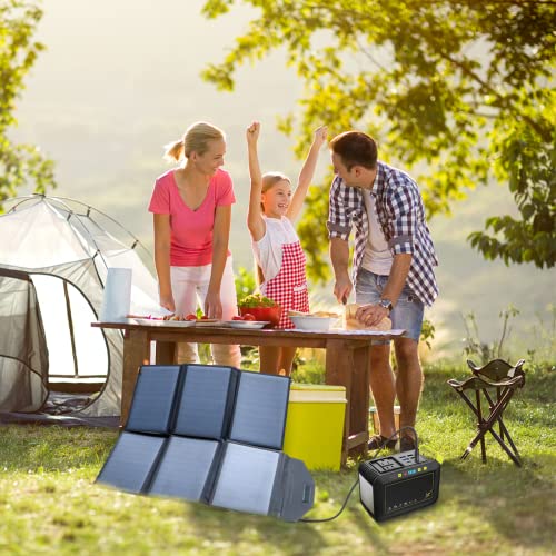 [Upgraded] FlexSolar 60W Portable Solar Panels Chargers QC3.0 USB-A USB-C DC5521 8mm Output Foldable IP65 Waterproof Power Emergency Camping for Small Power Station Generator Tablets Battery Packs