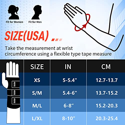 FEATOL 2 Pack Wrist Brace for Carpal Tunnel Relief, Adjustable Wrist Support Brace with Metal Splints Both Hands, X-SmallArm Compression Hand Support for Arthritis, Tendonitis, Sprain, Injuries, Wrist Pain,Right and Left