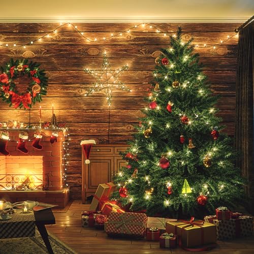 CHYSUPER C7 Christmas Lights, 25Ft C7 Clear Christmas String Lights, Halloween Lights with 27 Incandescent Bulbs for Indoor Outdoor Xmas Tree, Patio Garden Holiday Party Season Decor, Green Wire