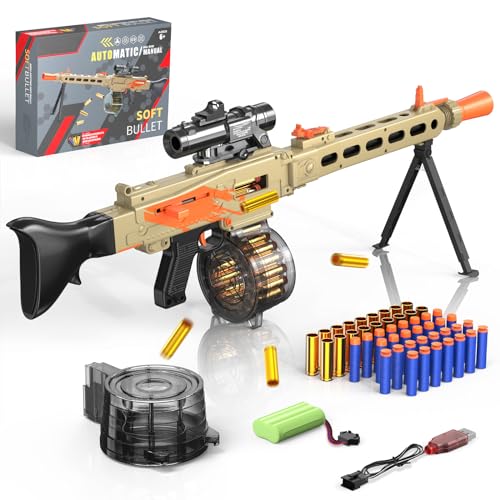 ToyerBee Toy Gun for Boys, Shell Ejecting Foam Blasters for Kids Ages 8-12, Automatic & Manual Sniper Rifle with Large Capacity Magazine and 30 Soft Bullets, Gifts for Boys Girls Birthday Christmas