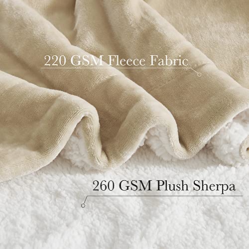 RYB HOME Green Sherpa Blanket Throw 90" x 108", King Size Super Soft Solid Reversible Velvet Blankets for Couch for Celebration Christmas, Hunter Green