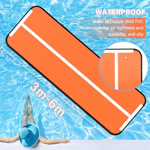 IBATMS Air Tumbling Mat Tumble Track, 4/8inches Inflatable Gymnastics Air Mat for Home Use/Training/Cheerleading/Yoga/Water with Air Pump