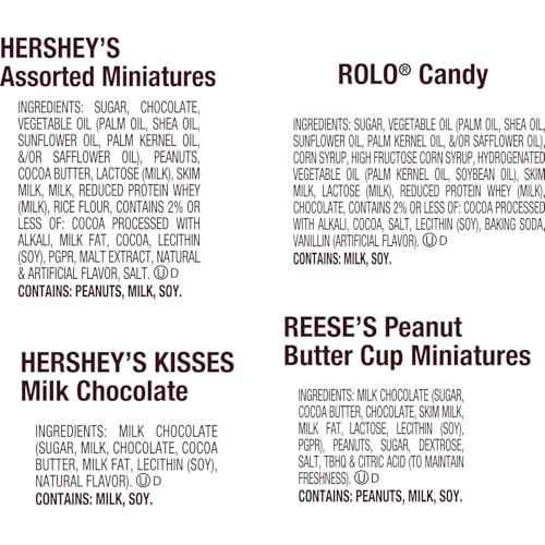 HERSHEY'S, REESE'S, ROLO, and KISSES Assorted Chocolate, Christmas Stocking Stuffer Candy Bulk Bag, 36 oz