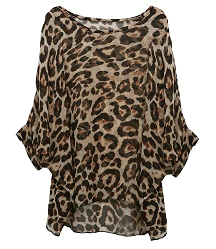 Rokou Women Chiffon Blouse Floral Batwing Sleeve Beach Loose Tunic Shirt Tops (NewC29)