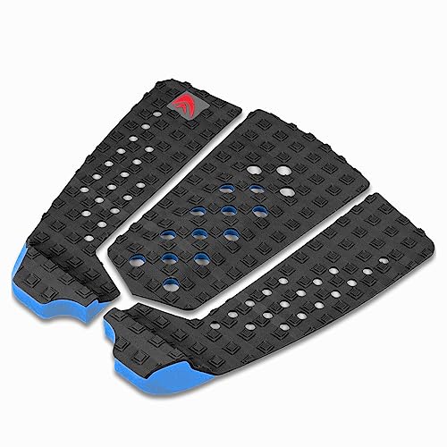 Abahub 3 Piece EVA Surfboard Deck Traction Pads with Kicker for Stomp Skimboards, Surf Boards, Funboard, Fish Board, Black