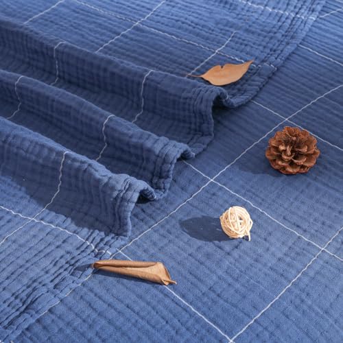 Beoty Lake Muslin Throw Blanket for Adults and Kids, 100% Cotton Throw Blanket for All Season Cozy Soft and Lightweight Fall Blanket 80''×60'' Large Size Thin Blankets for Bedding Couch -(Light Tan)