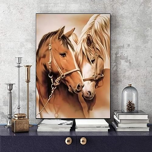 Snowplanet Horse Diamond Mosaic Painting- Full Drill Diamond Mosaic Painting Kits,Diamond Art Kits for Adults,5d Gem Art for Adults Wall Home Decor(YNC080)