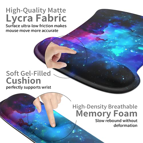 Ergonomic Mouse Pad Wrist Support & Keyboard Set Memory Foam Non-Slip Rubber Base Cute Mouse Mat Coaster Home,Computer,Office for Pain Relief and Easy Typing - Brick red