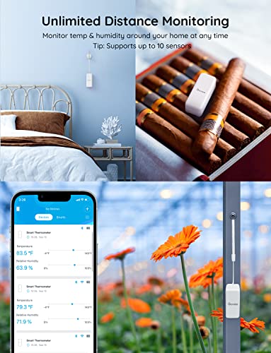Govee WiFi Hygrometer Thermometer Sensor 3 Pack, Indoor Wireless Smart Temperature Humidity Monitor with Remote App Notification Alert, 2 Years Data Storage Export, for Home, Greenhouse