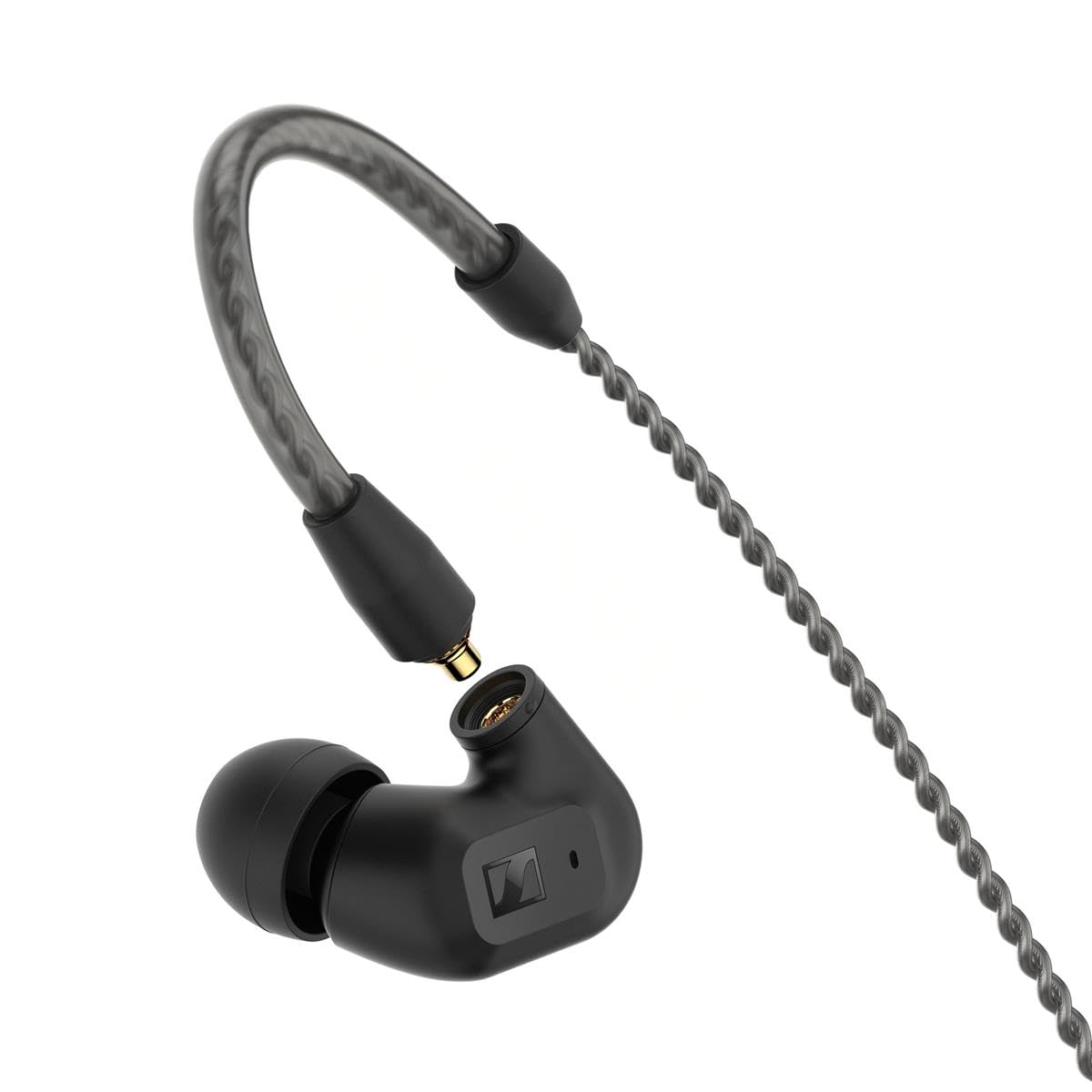 Sennheiser Consumer Audio IE 200 In-Ear Audiophile Headphones - TrueResponse Transducers for Neutral Sound, Impactful Bass, Detachable Braided Cable with Flexible Ear Hooks - Black