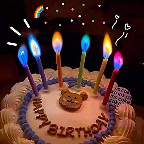 Birthday Cake Candles Happy Birthday Candles Colorful Candles Holders Included (12pcs)