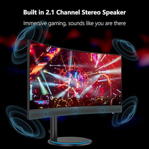 INNOCN 34" Curved Ultrawide Gaming Monitor 3440 x 1440p 165Hz PC Computer Monitor Gamer, USB Type C Power Delivery, HDMI, DP, Built-in 2.1 Stereo Speakers, Charger Pad, Black, 34G1R