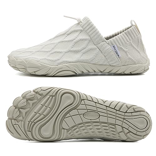 WateLves Barefoot Water Shoes Women Men Minimalist Comfortable Walking Shoes Beach Outdoor Running Sneakers (Black,45)