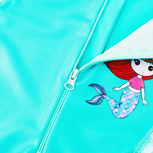 TFJH E Short Sleeve Swimsuits Girls Rashguard Bathing Suit UV 50+ Swimming Clothes Swimwear Zipper 4t 5t Pink Leave Short 4A