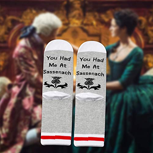 PXTIDY 2 PAIRS TV Show Socks You Had Me At Sa-ssenach Crew Socks Irish Sa-ssenach Gift TV Show Gift