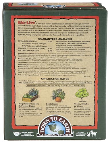 Down to Earth Organic Bio-Live Fertilizer Mix 5-4-2, 5 lb