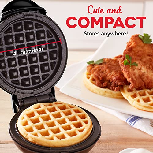 DASH DMW002AQ Mini Waffle Maker (2 Pack) for Individual Waffles Hash Browns, Keto Chaffles with Easy to Clean, Non-Stick Surfaces, 4 Inch, Aqua