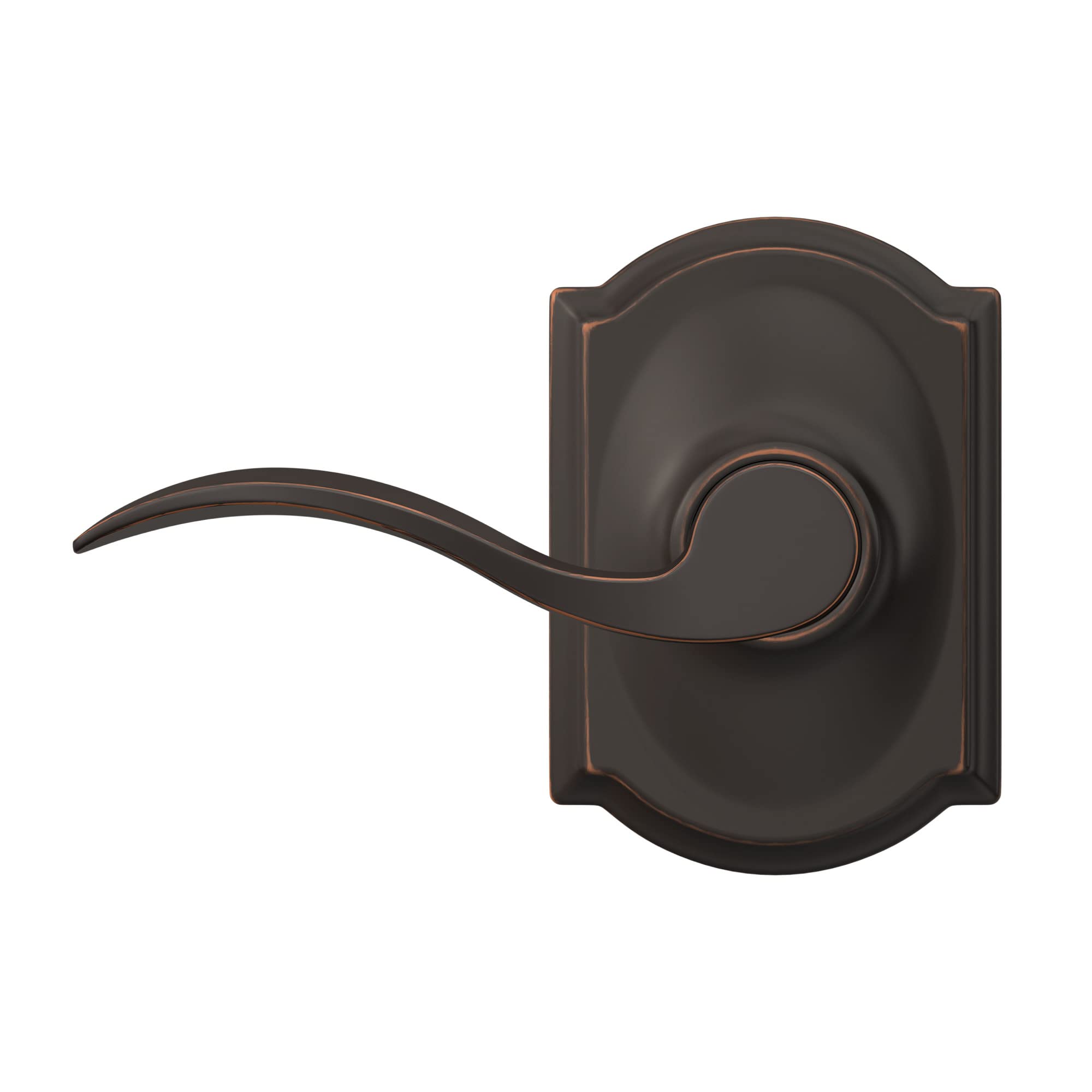 Schlage F10 ACC 716 CAM Accent Door Lever with Camelot Trim, Hall & Closet Passage Lock, Aged Bronze