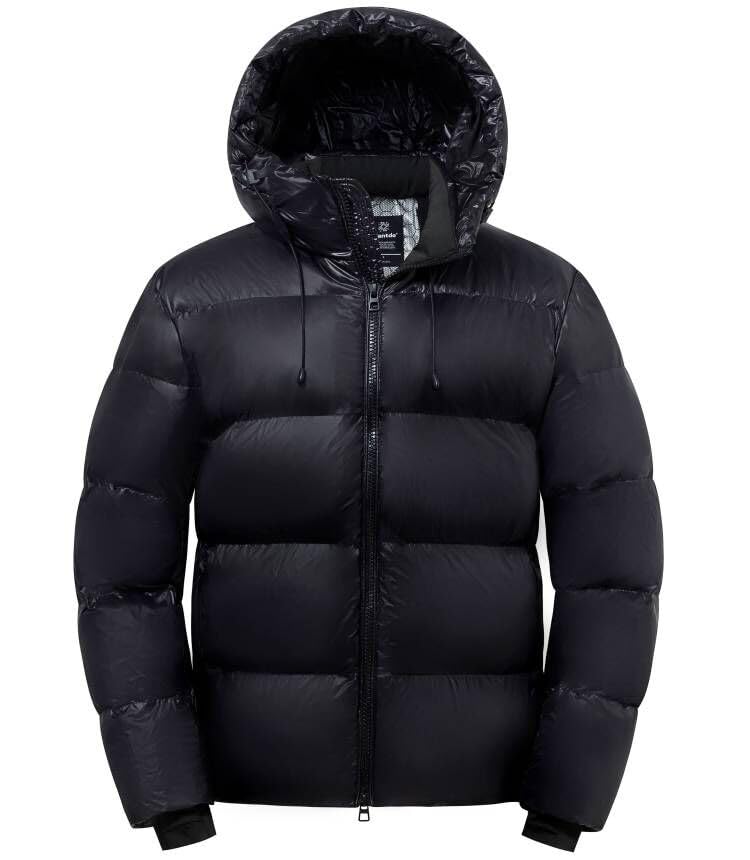 wantdo Men's Winter Warm Jackets Puffer Jacket Waterproof Quilted Thicken Parka (Black S)
