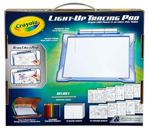 Crayola Light Up Tracing Pad - Blue, Tracing Light Box for Kids, Drawing Pad, Toys for Kids, Holiday Gift for Boys & Girls, Ages 6, 7, 8