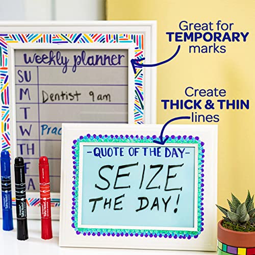 Crayola Take Note Dry Erase Markers (12ct) Whiteboard Markers for Teachers, Low Odor, Chisel Tip, School Classroom Supplies