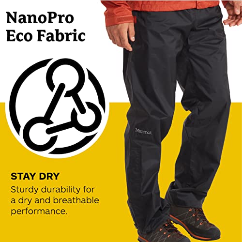 MARMOT Men's PreCip Eco Pant | Lightweight, Waterproof Pants for Men, Ideal for Hiking, Jogging, and Camping, 100% Recycled, Black, 2X-Large