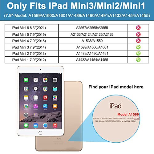 BRAECN iPad Mini 3/ Mini 2 Case] Full Body [Shock Proof for Kids Case] -360 Degrees Swivel Stand and Hand Grip Strap/a Shoulder Strap for Kids Black