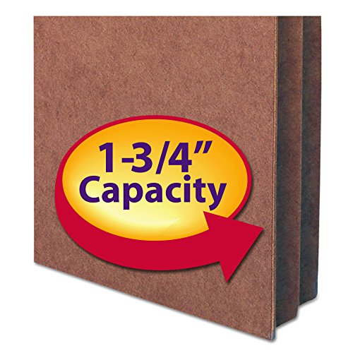 Smead File Pocket, Straight-Cut Tab, 3-1/2" Expansion, Letter Size, Redrope, 25 per Box (73224)