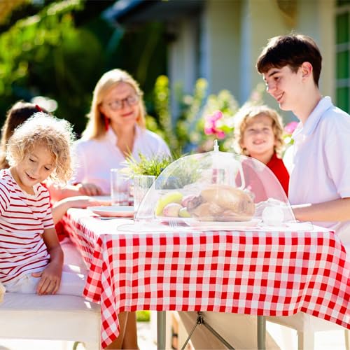 Food Covers, 1 Extra Large (40"X23.7") & 2 (17"X17")& 2 (14"X14"), 5 Pack White Mesh Plate Serving Tents, Pop-Up Umbrella Screen Tents, Jumbo Food Net for Outdoor Picnics Parties BBQ