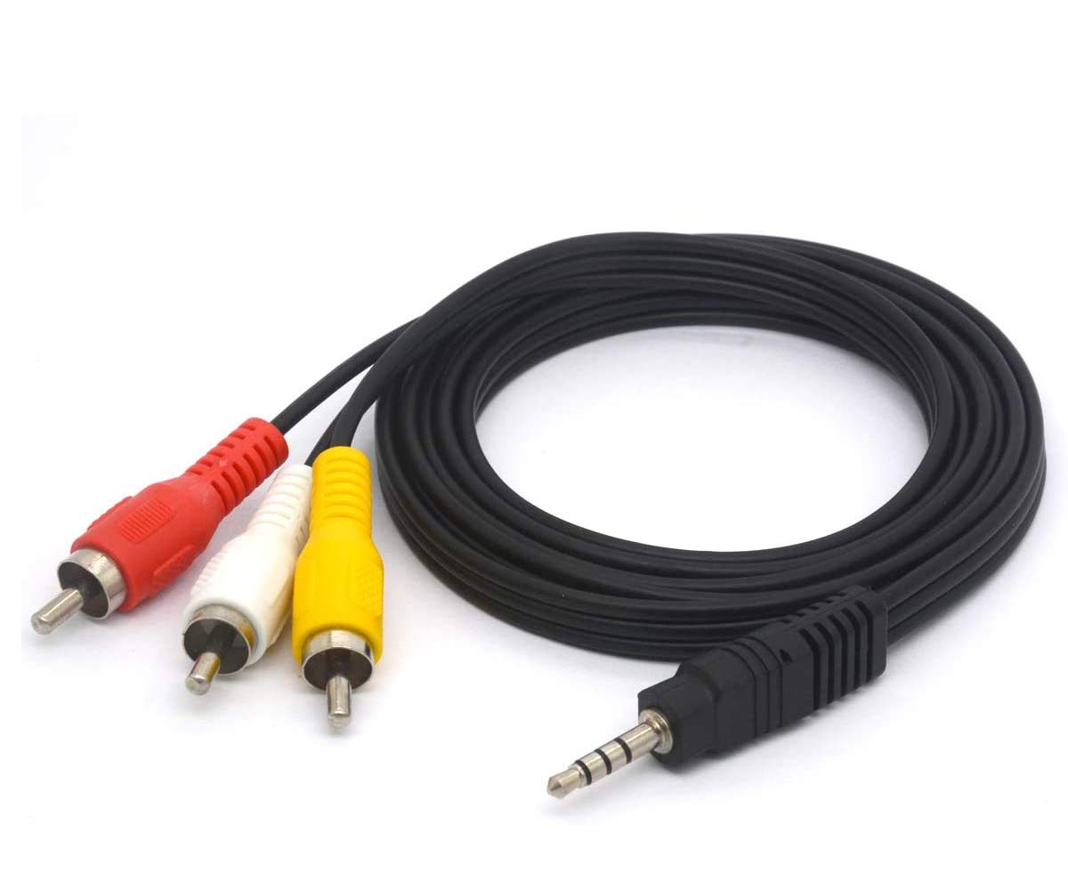 AILTECK 3.5mm to RCA Camcorder AV Audio Video Output Cable, 3 RCA to 3.5mm AV Input Cord Replacement for Sony TV TCL TV 5FT