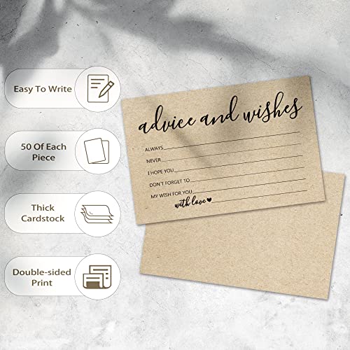 50 Double Sided Proposal & Wishes Greeting Cards, Perfect for Weddings Baby Showers Graduation & More (JY062)