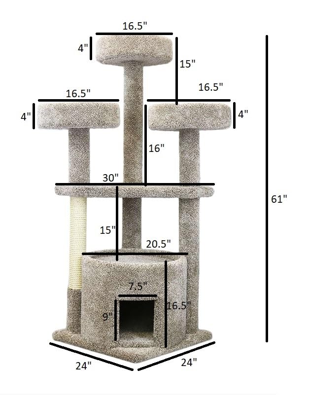 Prestige Cat Trees 130014-Neutral Main Coon Cat House Cat Tree
