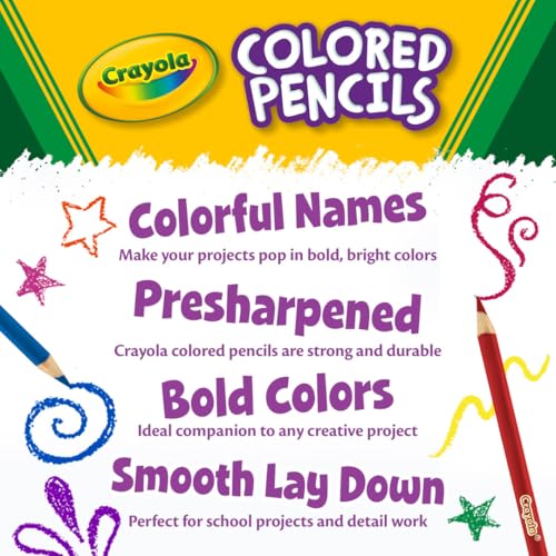 Crayola Colored Pencils (36ct), Kids Pencils Set, Art Supplies, Great for Coloring Books, Classroom Pencils, School Supplies, 3+