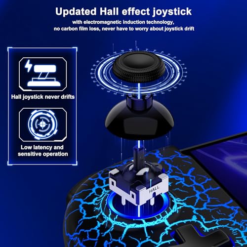 Switch Controller for Nintendo Switch/OLED, (No Drift, No Deadzone) Hall Effect Joystick Wireless Switch Controller With 9 Lights Color. One-Piece Switch Joypad for Those Who Prefer Handheld Mode