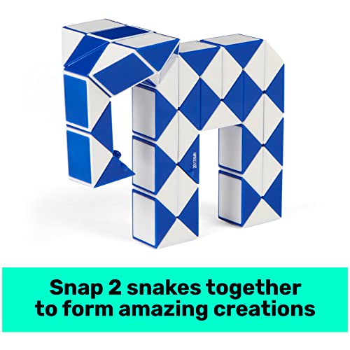 Rubik’s Connector Snake, Two-Pack Cubes 3D Puzzle Game Stress-Relief Fidget Toy Activity Cube Travel Game Gift Idea, for Adults and Kids Ages 8 and up