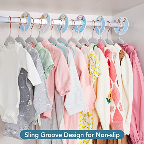 Smartor Premium Baby Hangers Velvet for Closet 50 Pack Black，11.8" Durable Kids Felt Hangers Non Slip for Toddler, Baby Clothes Hangers with 6 Pcs Closet Dividers for Infant/Childrens for Nursery