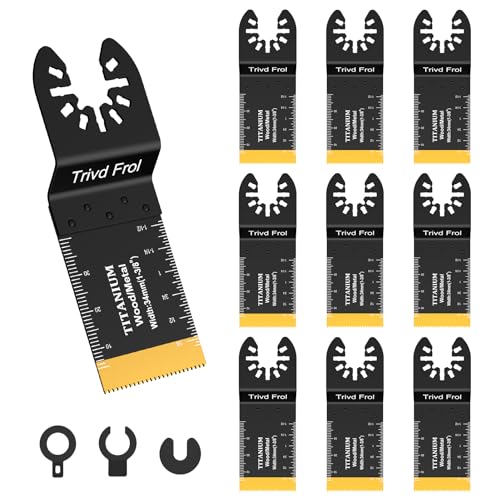 Trivd Frol 10PCS Titanium Multitool Blades, Oscillating Saw Blades Metal Cutting for Nails Wood Plastic and Hard Material Oscillating Tool Blades Kit fit Dewalt Rockwell Milwaukee Bosch