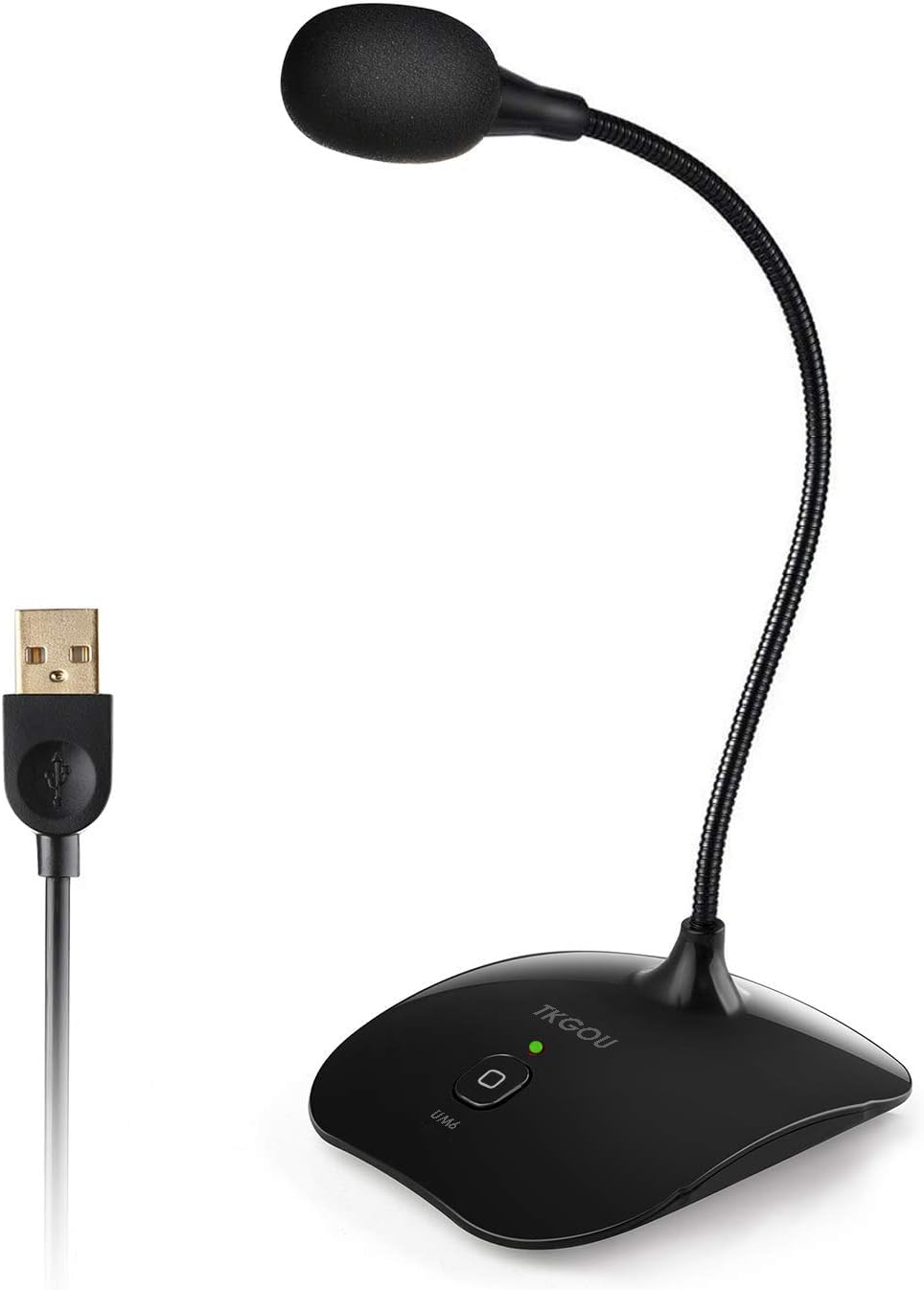 TKGOU USB Microphone, 360 Degree Adjustable Gooseneck Design, Mute Button & LED Indicator, Noise-Canceling Technology, Plug & Play, Compatible with Windows & MacOS