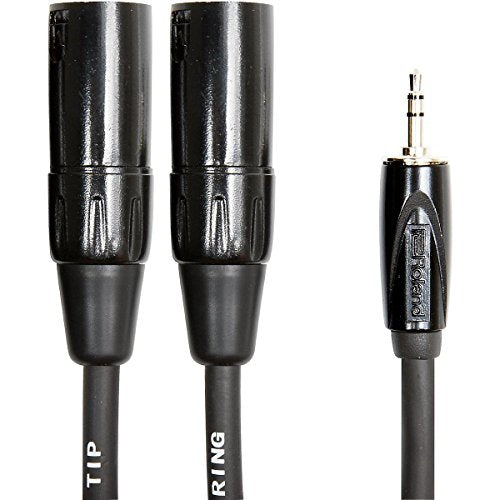 Roland Black Series Interconnect Cable, 3.5mm to Dual XLR (Male), 3-Feet