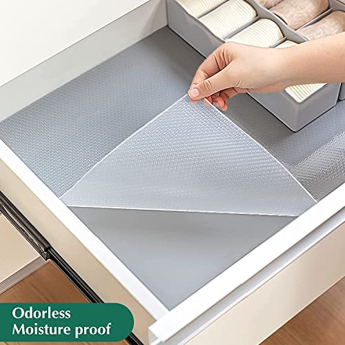 11.8 Inch x 19.6 Feet Shelf Liner Drawer Liner Cabinet Liner: Clear Non-Adhesive Refrigerator Liners for Kitchen Reusable Easy to Clean (11.8 Inch x 19.6 Feet, Clear)