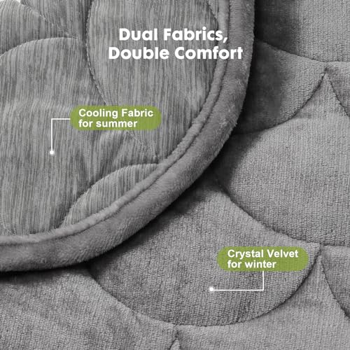 Uttermara Weighted Lap Blanket 5 lbs, Weighted Lap Pad for Adults, Reversible for All-Season Relaxation and Calming, Small Lap Pad for Nap Travel Home and Office, Grey, 23" x 38"