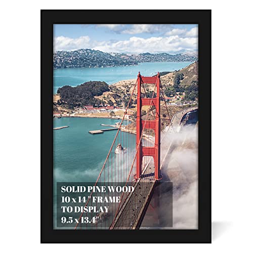10x14 inch Wood Picture Frames for Wall Hanging,Diamond Painting Frames Rectangle Baby Scan Picture Frame for Family Walls Decoration,Anniversary,Wedding,Christmas,Halloween,Shower,Certificate (Black)
